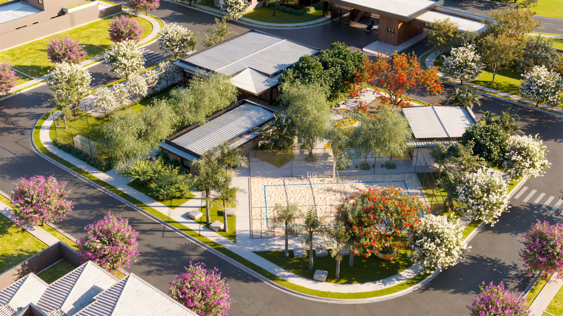 ElloVille Essenza visão panorâmica quadra de futebol ElloVille Essenza visão panorâmica quadra de futebol