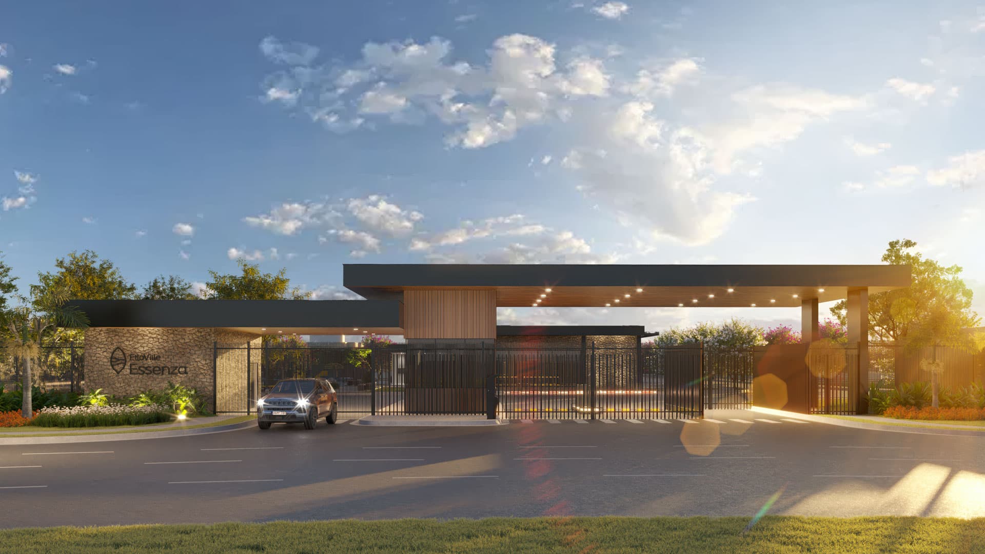 ElloVille Essenza parque infantil e visão externa do salão de festas ElloVille Essenza parque infantil e visão externa do salão de festas