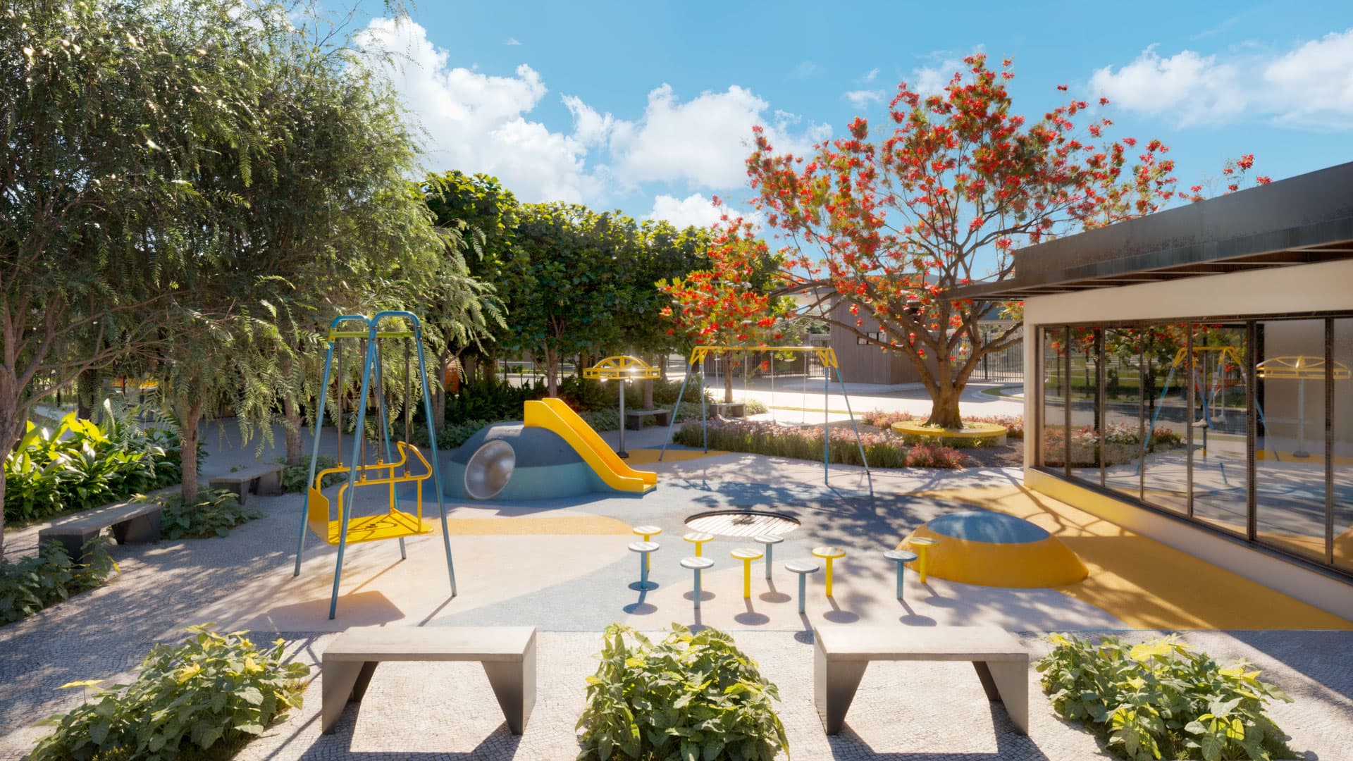 ElloVille Essenza visão interna da academia ElloVille Essenza visão interna da academia