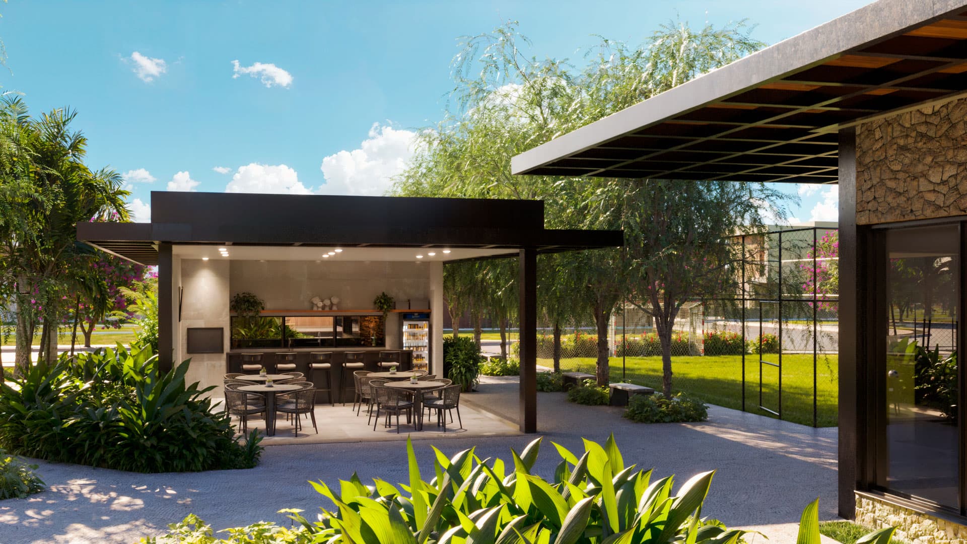 ElloVille Essenza visão interna da área comum ElloVille Essenza visão interna da área comum