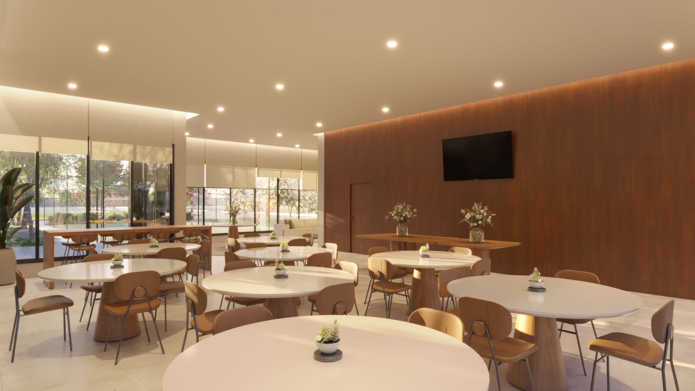 ElloVille Essenza visão interna do salão de festas ElloVille Essenza visão interna do salão de festas