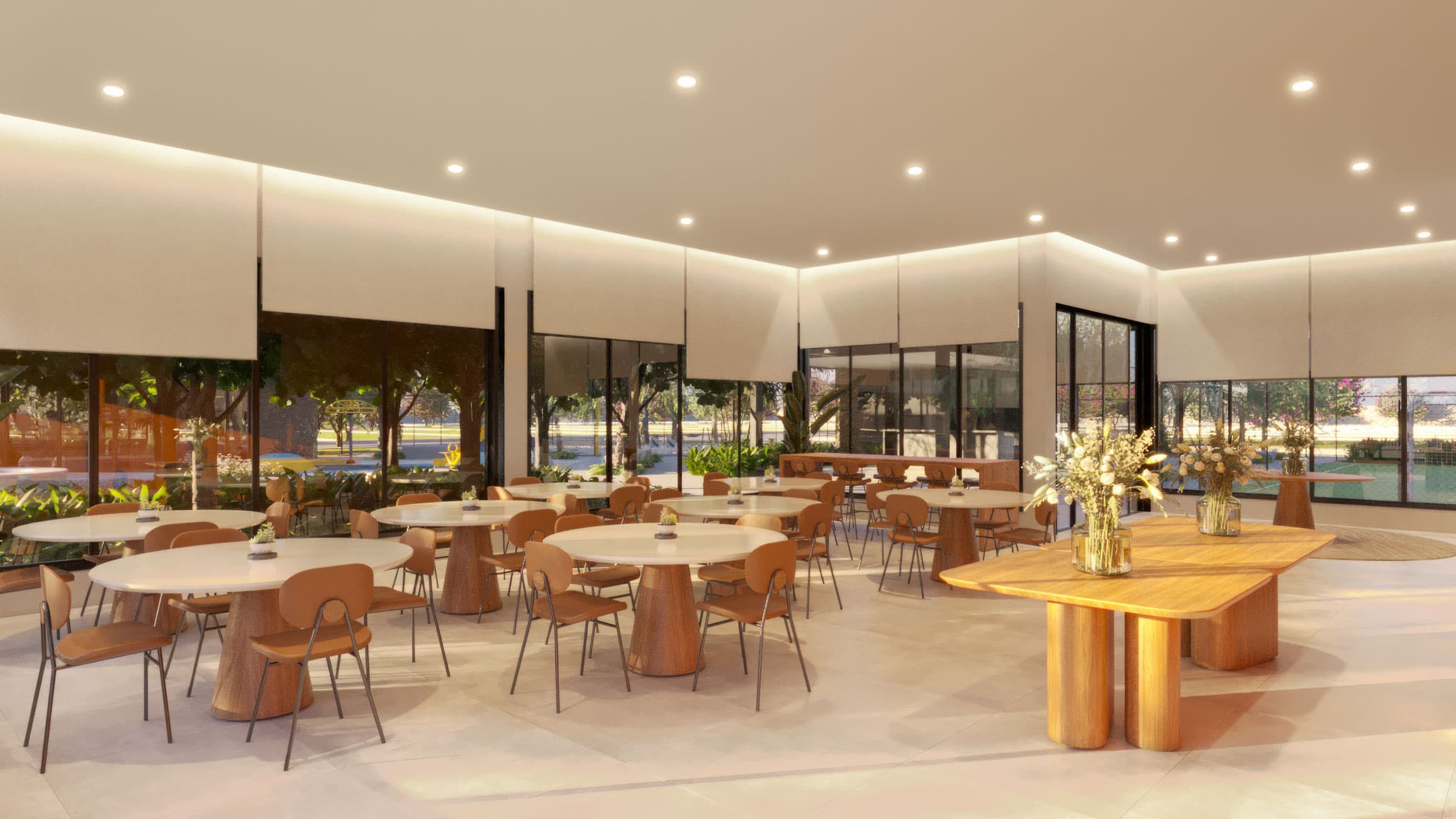 ElloVille Essenza visão interna do salão de festas ElloVille Essenza visão interna do salão de festas